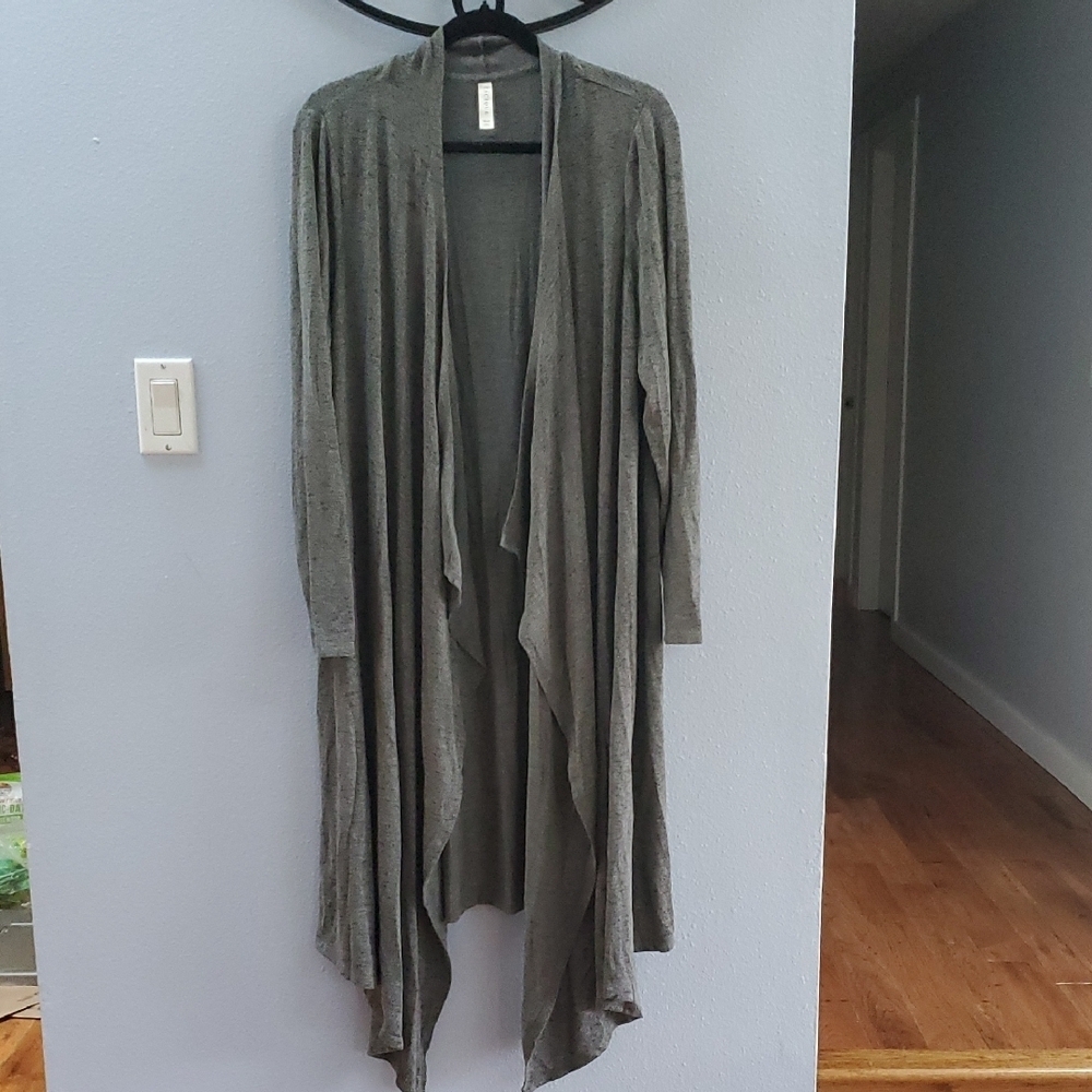 Cacique Gray Open Front Cardigan